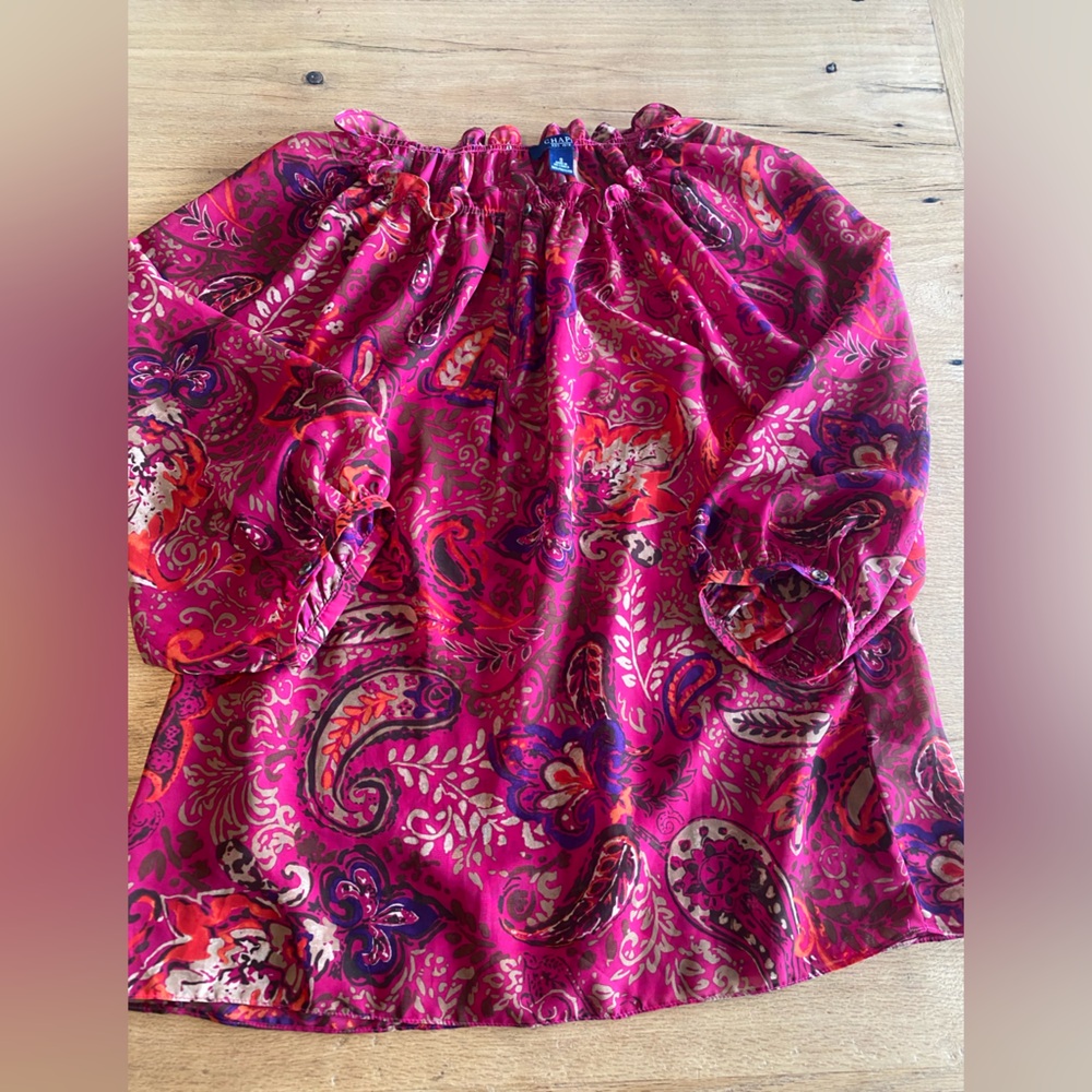 Chaps Pink Smocked Resort Blouse Small Women’s Preloved